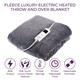 Carmen Fleece Luxury Heated Throw and Over Blanket 160cm x 130cm - Grey