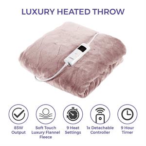 Carmen Fleece Luxury Heated Throw and Over Blanket 160cm x 130cm - 946307