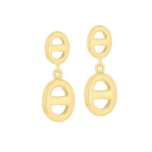 Faith & Brown Small Rambo Link Drop Earrings in Sterling Silver 23mm - 948614