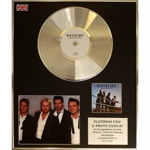 Westlife - 'Greatest Hits' 24 X 20" Framed Platinum Disc & Photo Display Ltd Edition of 100 - 949673