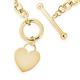 Faith & Brown Italian Crafted 9K Gold T-Bar Heart Charm Belcher Bracelet - 7" Belcher Bracelet