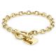 Faith & Brown Italian Crafted 9K Gold T-Bar Heart Charm Belcher Bracelet - 8" Belcher Bracelet
