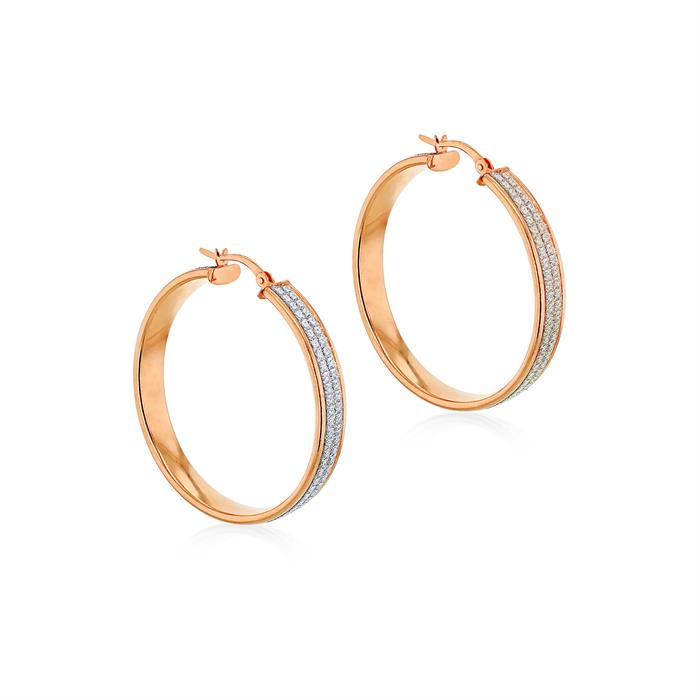 Faith & Brown 18K Gold Plated Sterling Silver 'Catwalk' Stardust Hoop Earrings 25mm - 955874