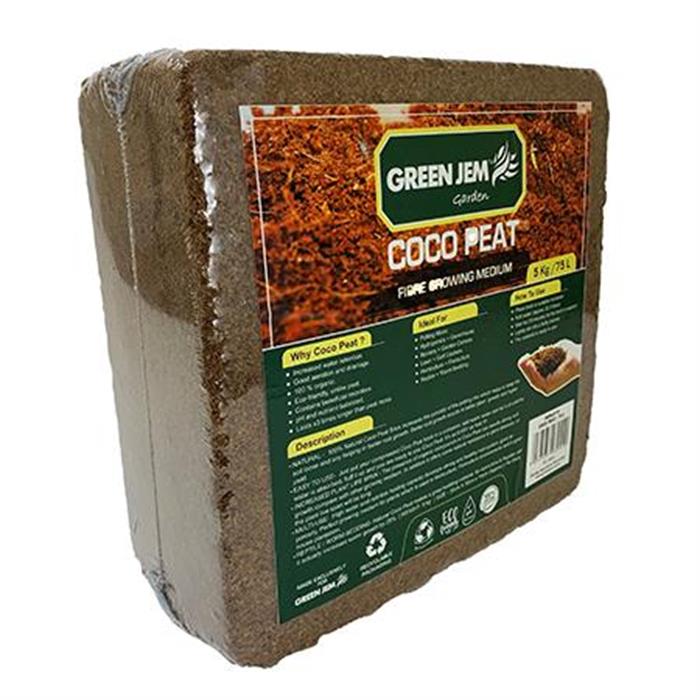 Compost Brick 5kg - Provides 75L of Compost - 100% Natural Coco Peat - Pack of 2 - 2 x Compost Bricks