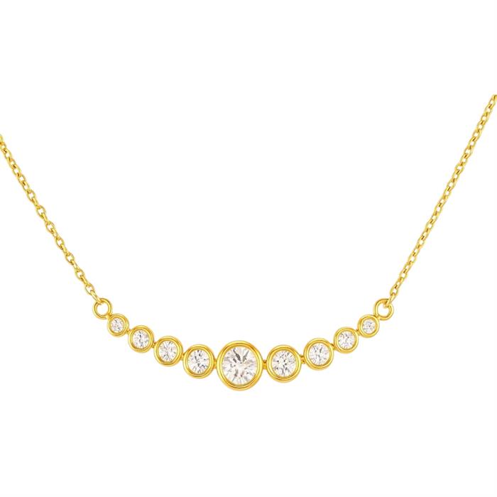 0.39ct SI Created Diamond 'Radiance' Cascade Necklace (Gold Vermeil or Platinum Plated) - 14K Gold Vermeil