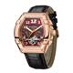 Swan & Edgar Ltd Ed Excavtor Automatic Watch with Genuine Leather Strap - Cherry