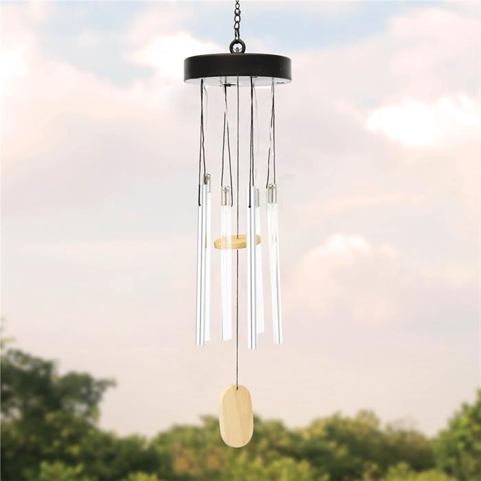 Gardenwize Solar Wind Chime - 4 Cylinder Chimes and 4 Colour-Changing LED Cylinders - 979162