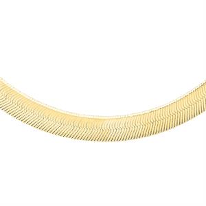 9K Yellow Gold Herringbone Necklace 18" - 979478