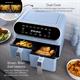 989868 - Swan Retro Dual Basket Air Fryer with Swan Cyclone Technology, LED Display and 8 Pre-Set Functions 8L - 1