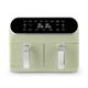 Swan Retro Dual Basket Air Fryer with Swan Cyclone Technology, LED Display and 8 Pre-Set Functions 8L - Green