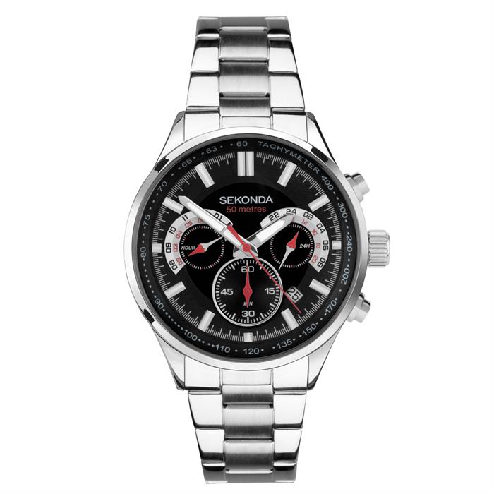Sekonda Gents Dual Time  Sports Watch with Stainless Steel Bracelet - 993446