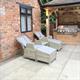 WENTWORTH 5pc Deluxe Gas Reclining Chair Set : 2 Gas Operated Recliners 1 x Coffee Table + 2 Stools - Reclining Chairs